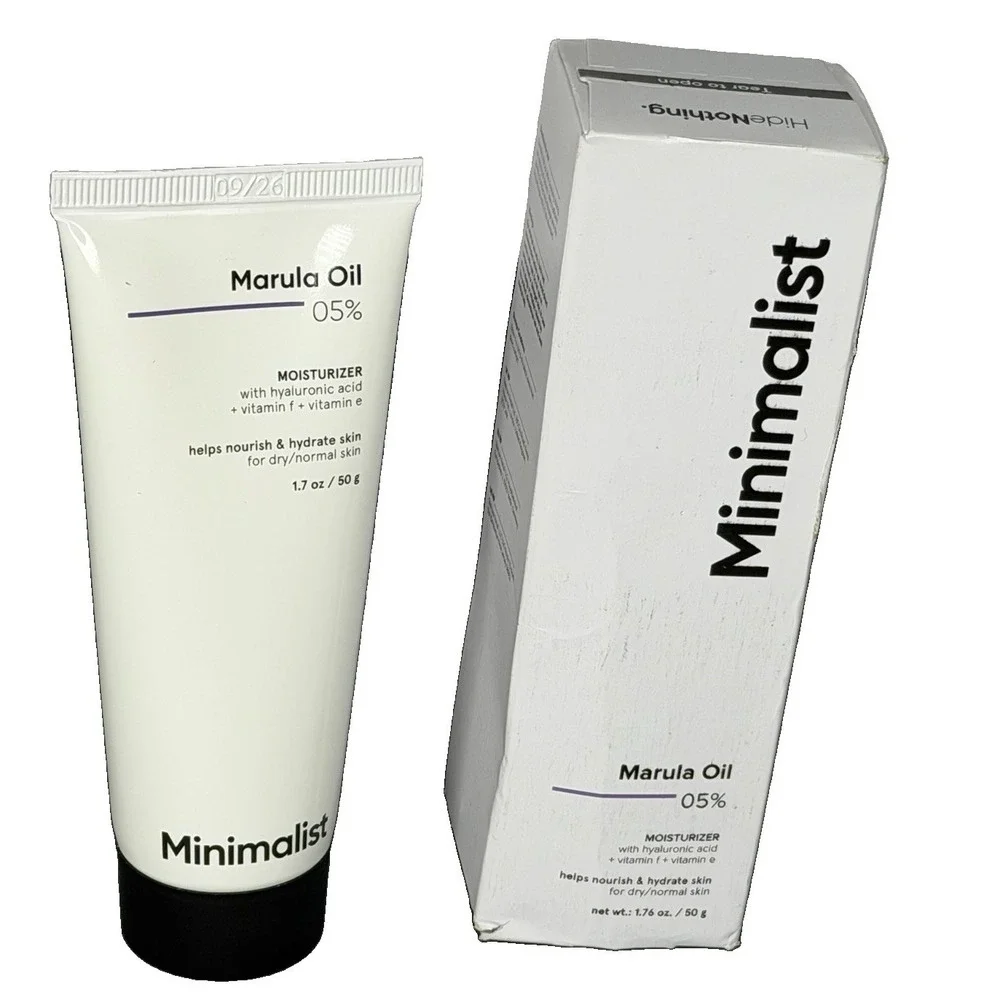Minimalist Marula Oil 5% Moisturizer 50g Hyaluronic Acid Vitamin E New Boxed